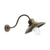 Loft stílusú, rézből készült falikar lámpa üvegbúrával