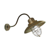 Loft stílusú, rézből készült falikar lámpa üvegbúrával