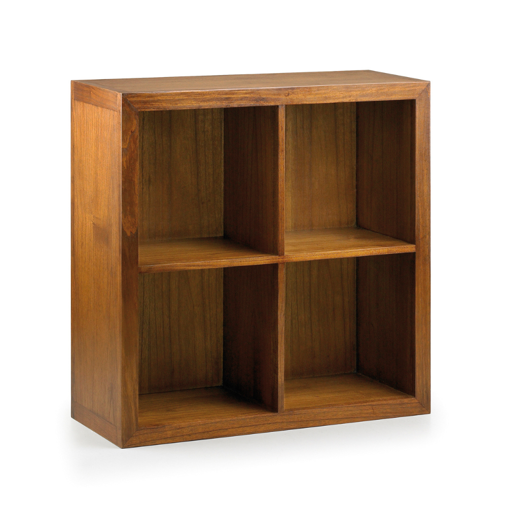 Loft stílusú, mindifából készült, kézműves moduláris könyvespolc elem