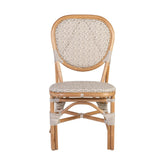 Vintage stílusú, természetes rattanból és műrattanból készült, natúr és fehér színű szék