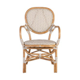 Vintage stílusú, természetes rattanból és műrattanból készült, natúr és fehér színű szék