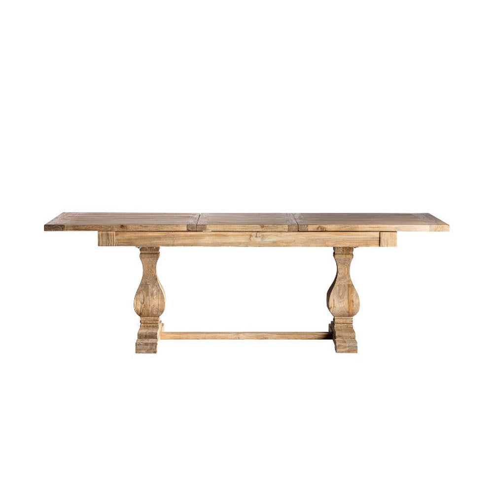 Koloniál stílusú, bővíthető, újrahasznosított szilfából készült étkezőasztal