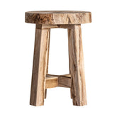 Törzsi stílusú, kézműves, trópusi fából készült ülőke