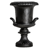 Nagy méretű, fekete színű, kortárs-mediterrán stílusú, terrakotta padlóváza