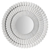 Provanszi stílusú, fehér színű, mangófából készült, kör alakú, design falitükör