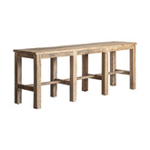 Kortárs stílusú, natúr színű, újrahasznosított fenyőfából készült, nagy méretű konzolasztal