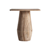 Jacquard kisasztal natúr mangófából – frontális nézet