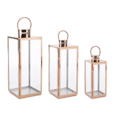 Rézszínű rozsdamentes acélból készült, 3 darabos lámpásszett.