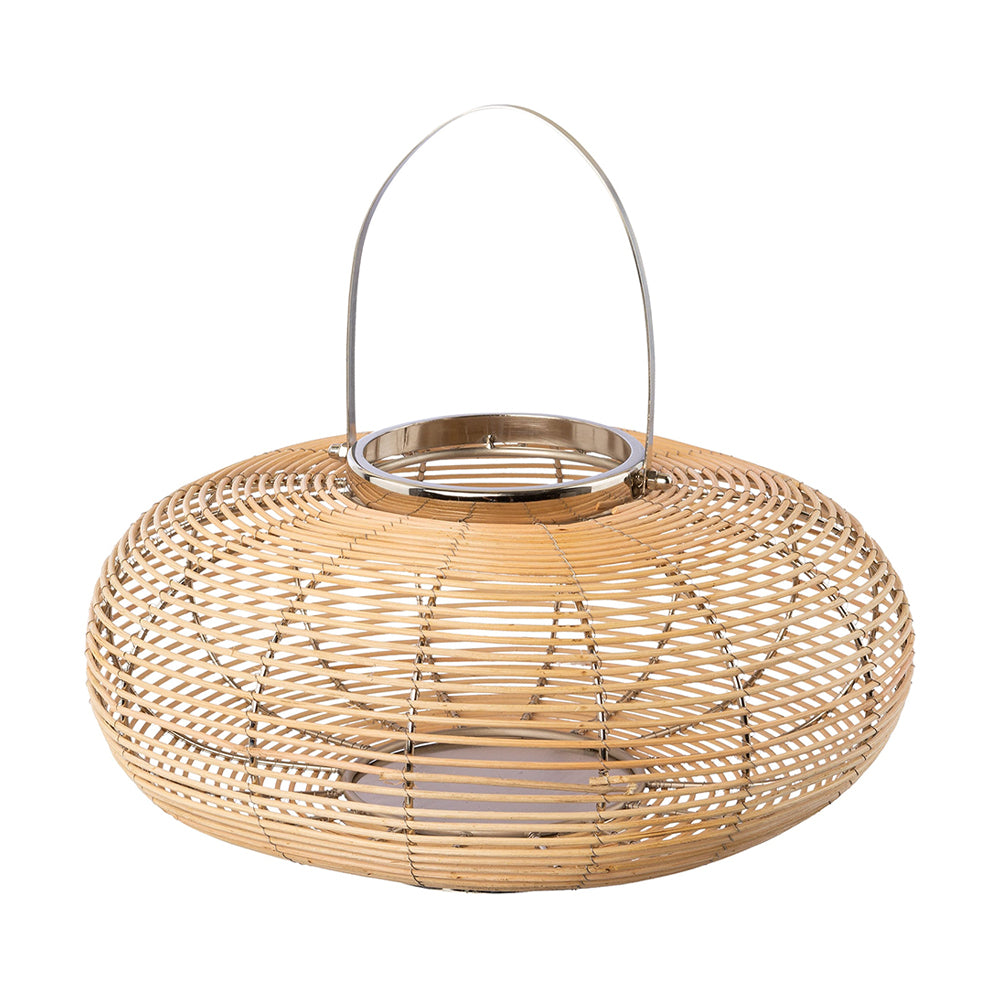 Natúr színű fűzfavesszőből készült, kézműves lámpás.