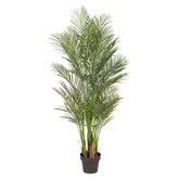 Élethű 160 cm magas mű aranypálma fekete műanyag kaspóban – teljes növény