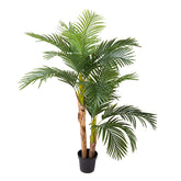 Élethű ARECA mű aranypálma 165 cm fekete kaspóban, zöld levelekkel.