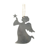 Fémből készült, függeszthető kialakítású angyal sziluett figura.