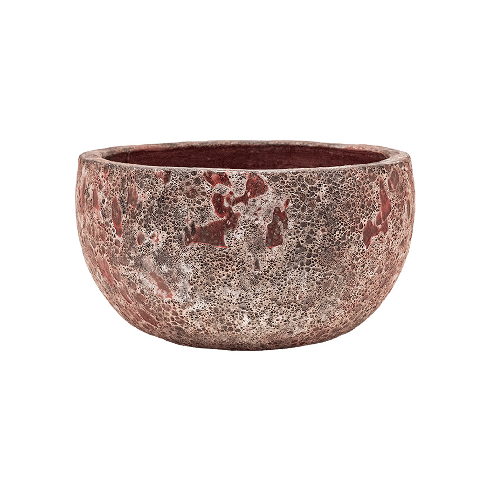 BAQ Lava Bowl Relic Pink kaspó 52 cm – rusztikus felületű, alacsony kerámia kaspó kültérre és beltérre