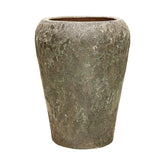 BAQ Lava Coppa Relic Jade kerámia kaspó – elölnézet, zöldes, kőhatású textúrával