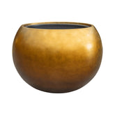 BAQ METALLIC GLOBE MATT HONEY kaspó oldalnézetből, meleg fényű arany tónusban.