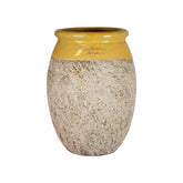 Sárga mázas BIOT Provence kerámia kaspó 70 cm, antikolt felületű kézműves francia kaspó
