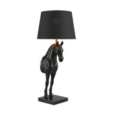 Black Beauty fekete lófigurás asztali lámpa termékfotó elölnézet