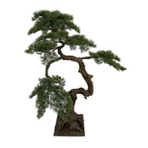BONSAI mű fenyő bonsai fa 150 cm élethű japán stílusú dekorációs növény teljes nézetben