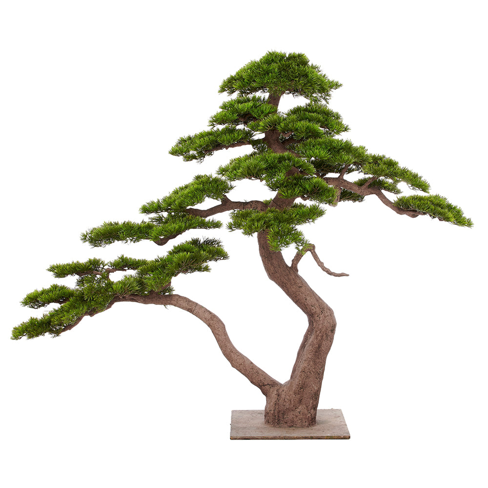 BONSAI PINUS óriás zöld mű feketefenyő bonsai fa 250 cm természetes hatású törzzsel és dús lombkoronával