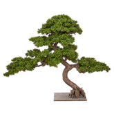 BONSAI PODOCARPUS óriás zöld mű kőtiszafa bonsai fa 200 cm természetes hatású törzzsel és dús lombkoronával