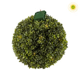 LED-es, UV-álló, zöld színű, dekorációs mű buxus labda.