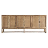 Elölnézet – Byremo natúr szilfa tálaló 220 cm, rattan ajtókkal