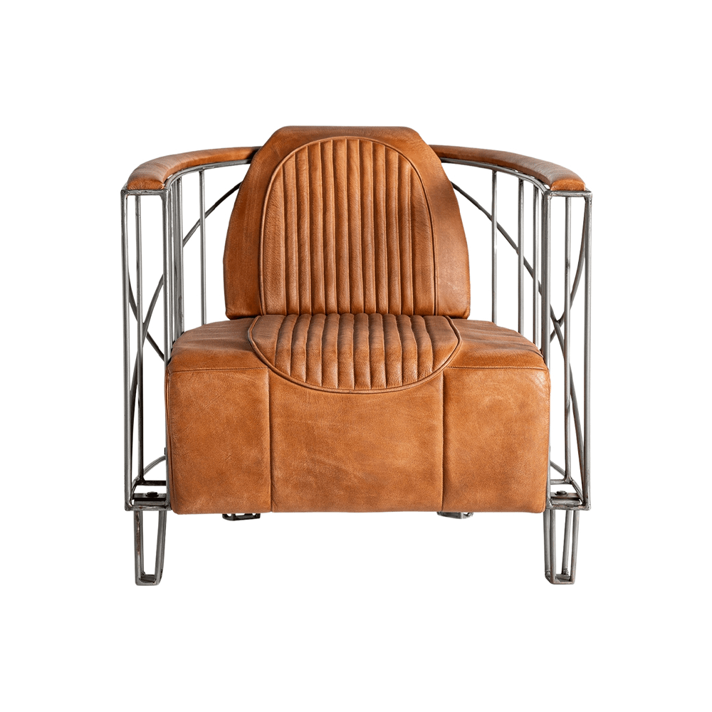 CHAIZE konyakbarna bőr klubfotel