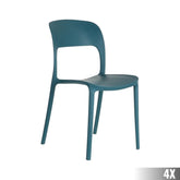 Kék színű, polipropilén busztószék.