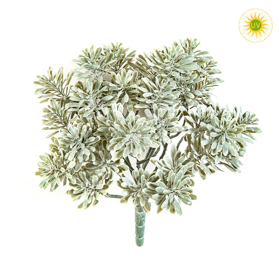 CINERARIA UV álló betűzős mű tengerparti aggófű 22 cm hamvaszöld beszúrható kültéri dekor növény