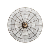 Circle fém design falilámpa elölnézetből, bronz színű, art deco stílusú fém huzalszerkezettel, 60 cm-es átmérővel.