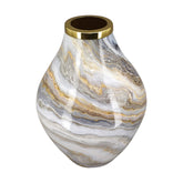 Fémből készült, márvány mintás kézműves design váza.