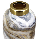 Fémből készült, márvány mintás kézműves design váza.