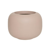 ELEMENTAL SPHERE LOW S púderpink kompozit design kaspó 46 cm átmérővel, modern alacsony gömb formában