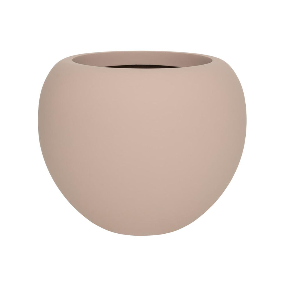 ELEMENTAL STREAM M púderpink kompozit design kaspó 57 cm átmérővel, modern gömb formájú kialakítással