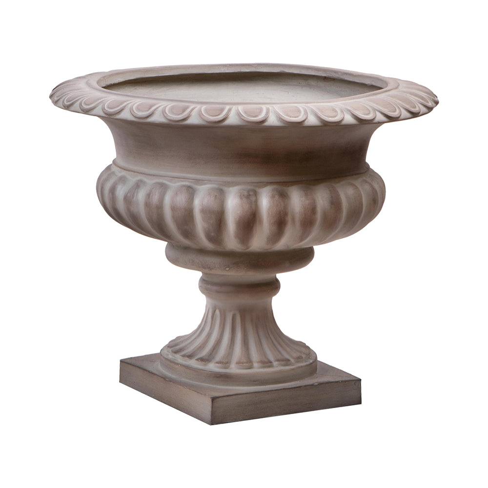 Antik homokszínű tál formájú England kaspó 55 cm átmérővel, klasszikus talpas kialakítással