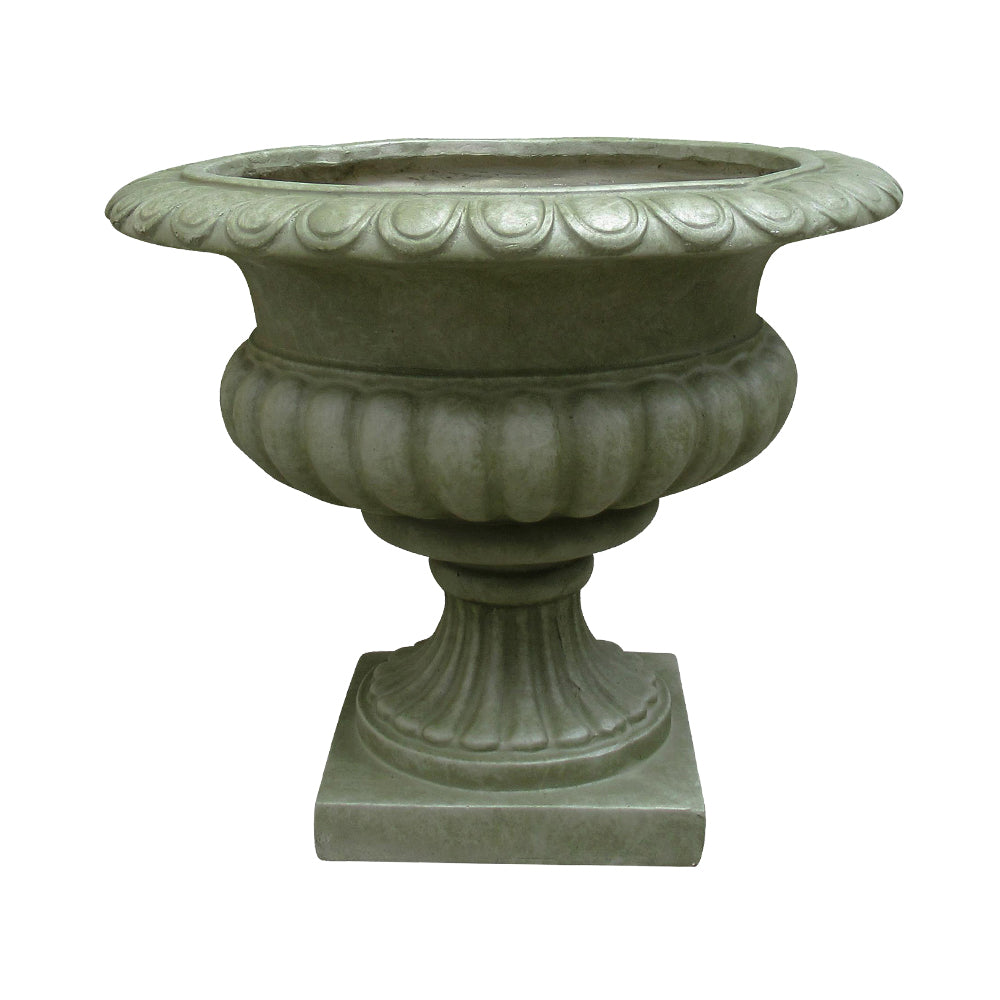 Antik zöld, barokk stílusú kaspótál, 55 cm átmérővel, műgyanta anyagból, klasszikus dekorációhoz
