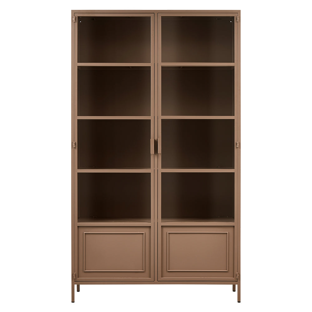 Fémből készült, barna színű, kortárs design vitrines szekrény. Fémből készült, barna színű, kortárs design vitrines szekrény.