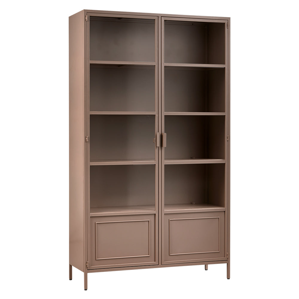 Fémből készült, barna színű, kortárs design vitrines szekrény. Fémből készült, barna színű, kortárs design vitrines szekrény.