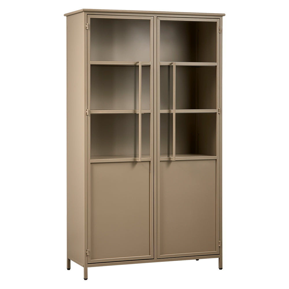 EXHIBIT khaki zöld fém vitrines szekrény 99 x 170 cm