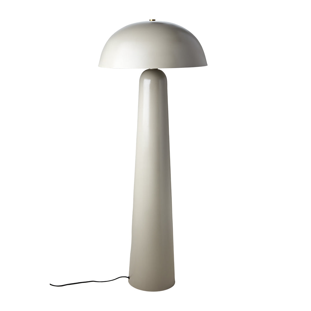 Bézs színű, gomba formájú, fém design állólámpa.