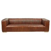 Georgio 4 személyes dohánybarna bőrkanapé elölnézet