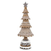 GINGERBREAD mézeskalács fenyőkúp 42 cm, fehér hátteres termékfotó.