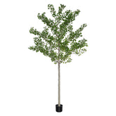 Ginkgo Biloba óriás zöld műfa 360 cm magasságban, természetes hatású törzzsel és dús zöld lombkoronával