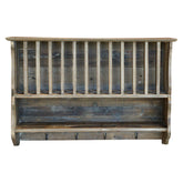 GRIMAUD rusztikus tányértartó fali polc 80 cm – tömörfa kivitel, elölnézet