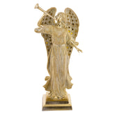 Aranyszínű, harsonás karácsonyi angyal figura.