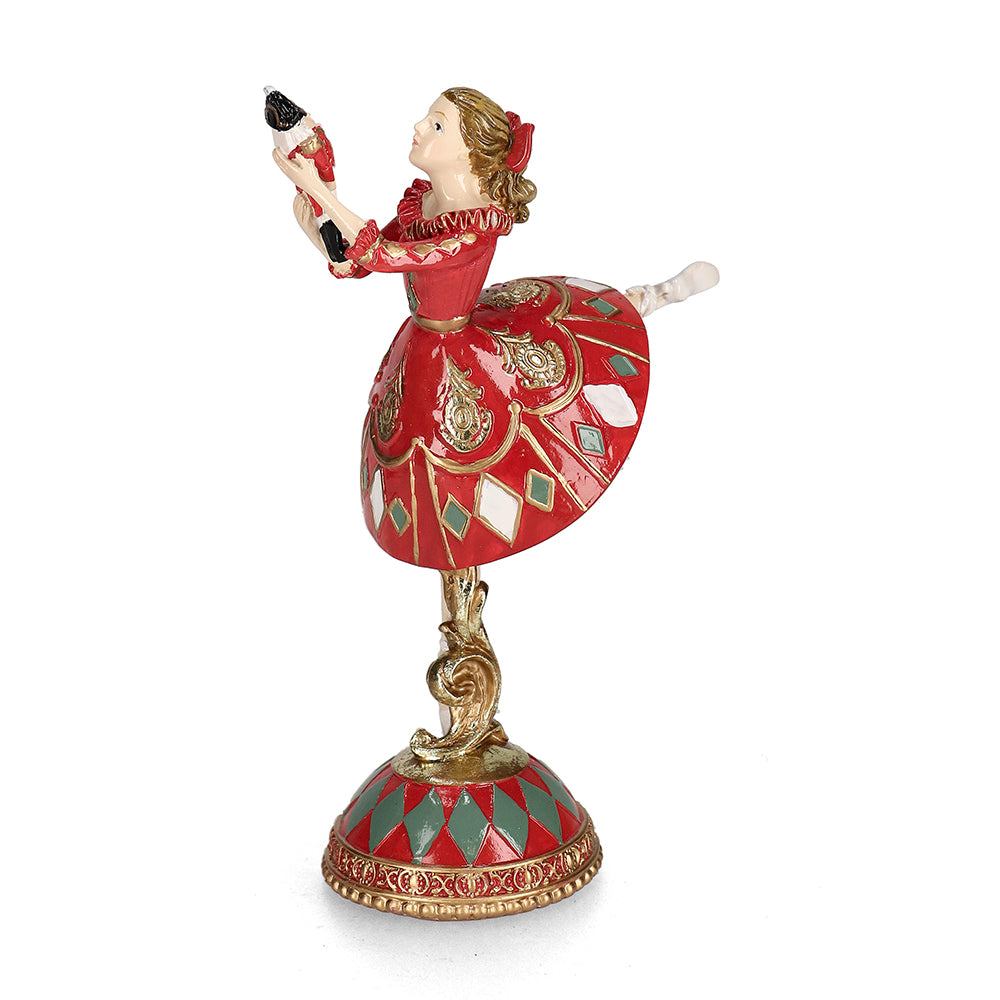 HERITAGE balerina figura, Marika a Diótörőből, bordó ruhában HERITAGE balerina figura, Marika a Diótörőből, bordó ruhában