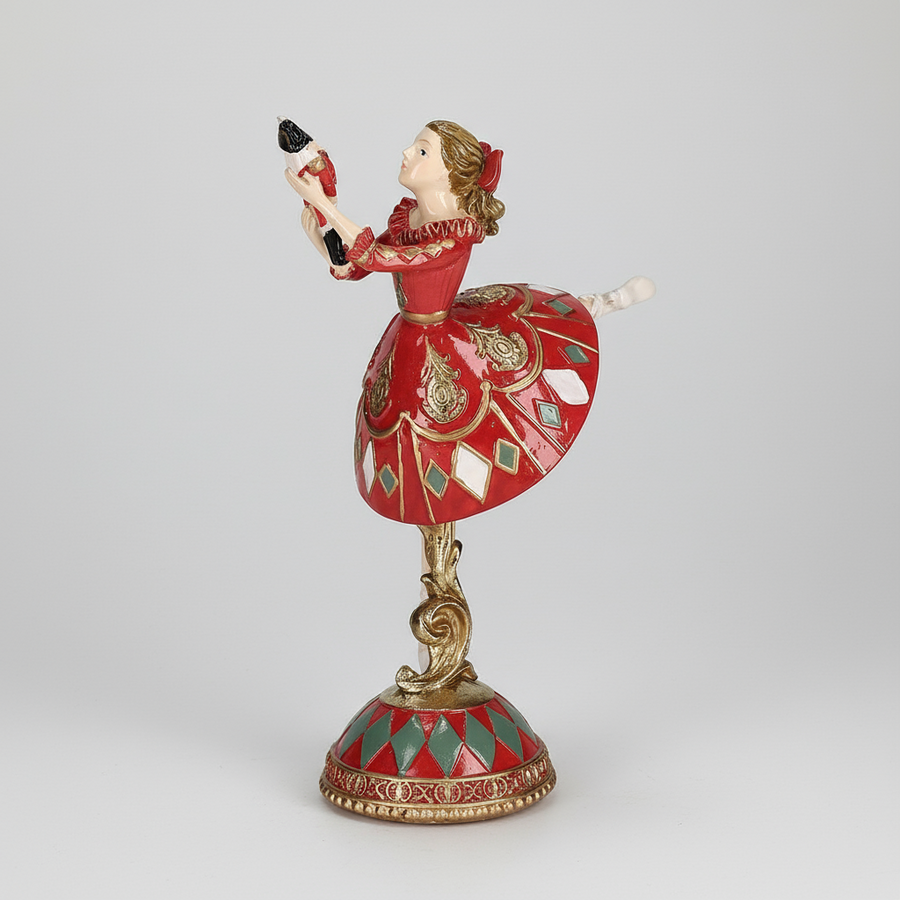 HERITAGE balerina figura, Marika a Diótörőből, bordó ruhában