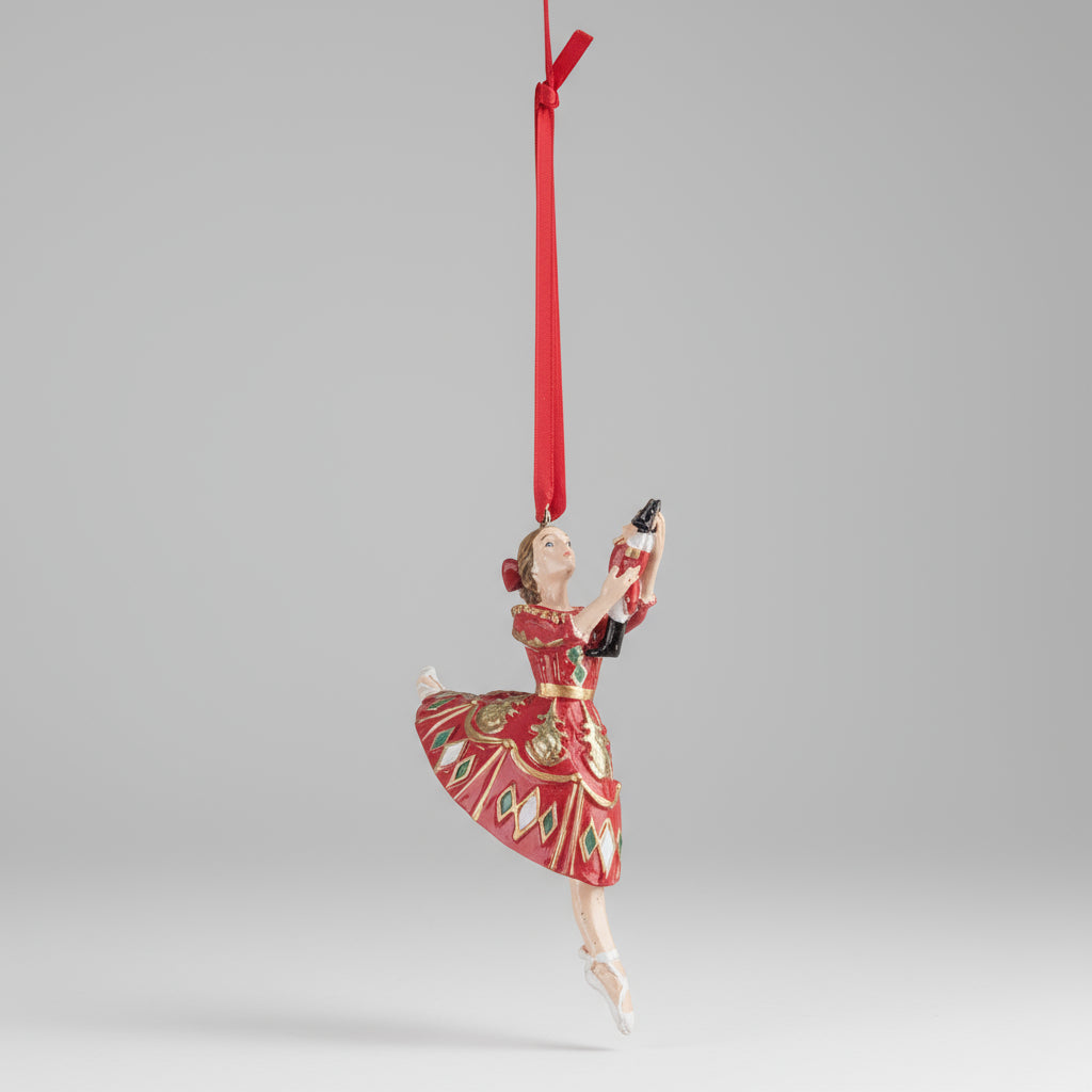 Kézzel festett Heritage balerina figura, bordó–arany színekben Kézzel festett Heritage balerina figura, bordó–arany színekben