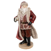 HERITAGE bordó vintage Mikulás figura 33 cm karácsonyi dekoráció