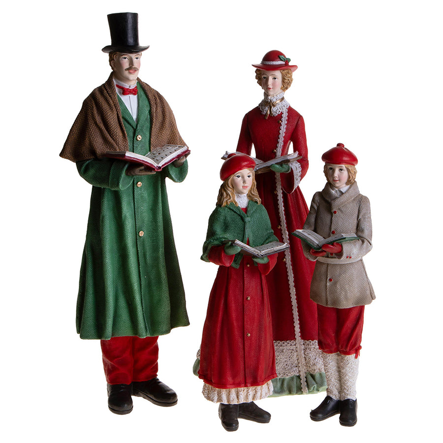 HERITAGE karácsonyi kóruscsalád figurák együtt, klasszikus Christmas Heritage stílusban